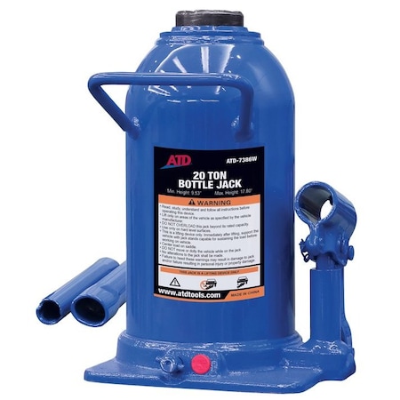 Atd Tools ATD 20-Ton Heavy-Duty Hydraulic Side Pump Bottle Jack 7386W